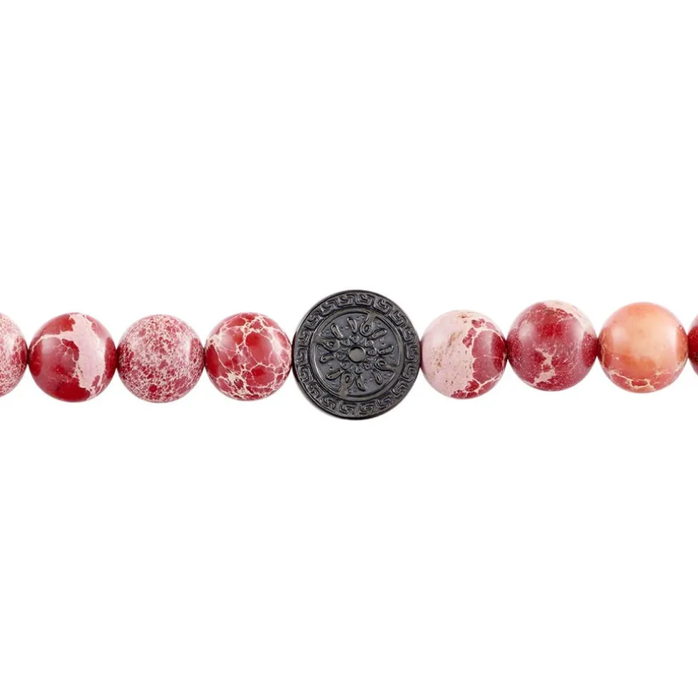 Bracelet Jourdan Yasur Acier Noir Oeil De Tigre Pierre De Lave