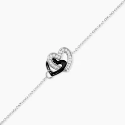 Bracelet Lineth Argent Blanc Céramique Oxyde De Zirconium