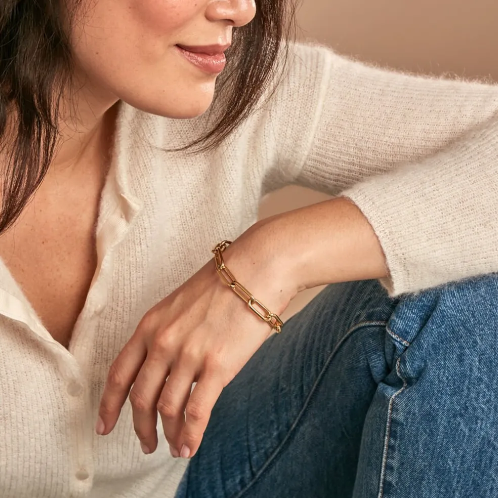 Bracelet Maille Urban Line Acier Doré