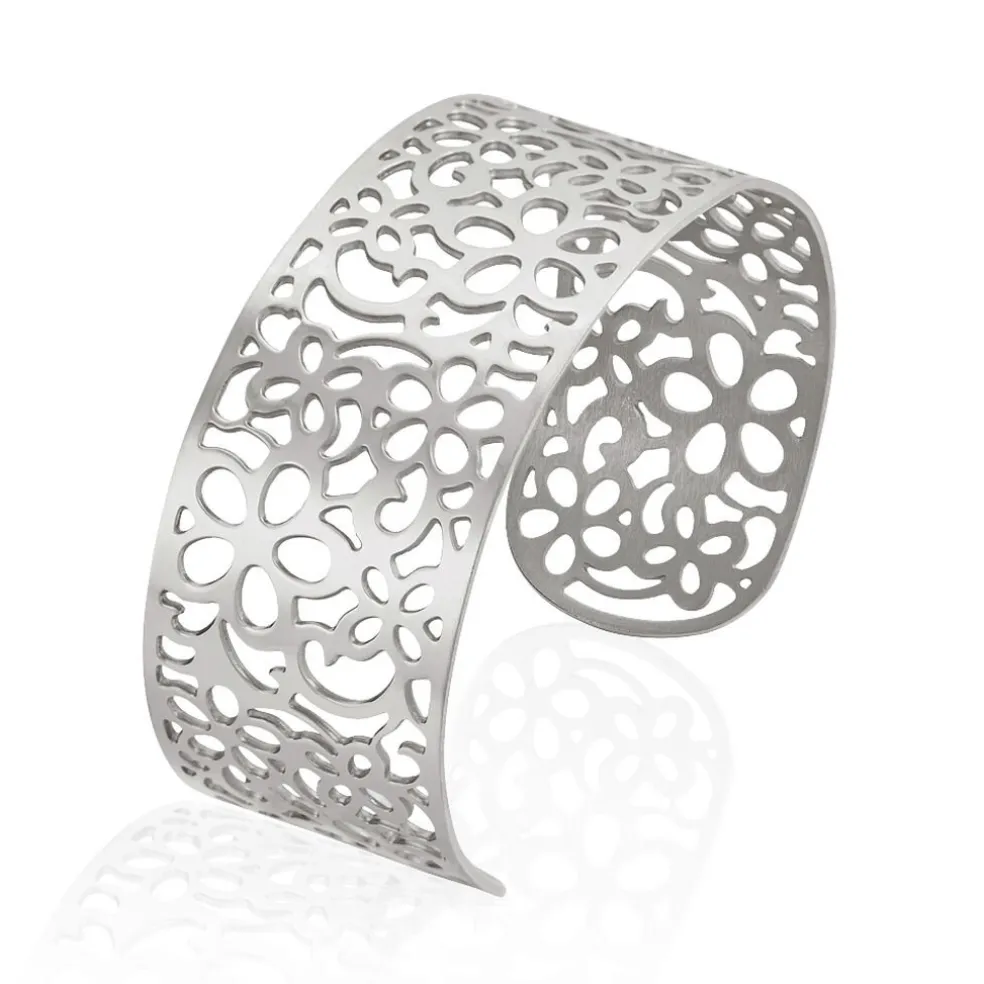 Bracelet Manchette Brenda Acier Blanc
