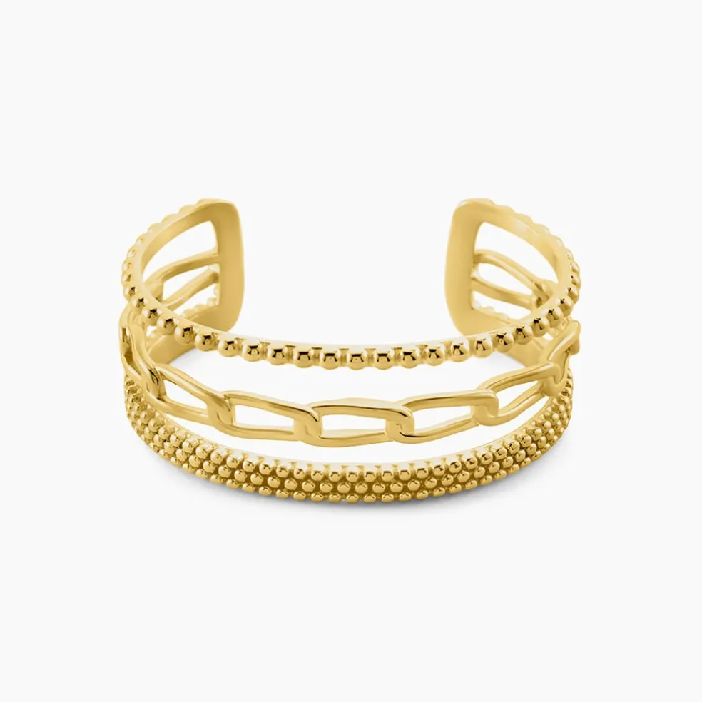 Bracelet Manchette Elain Acier Jaune