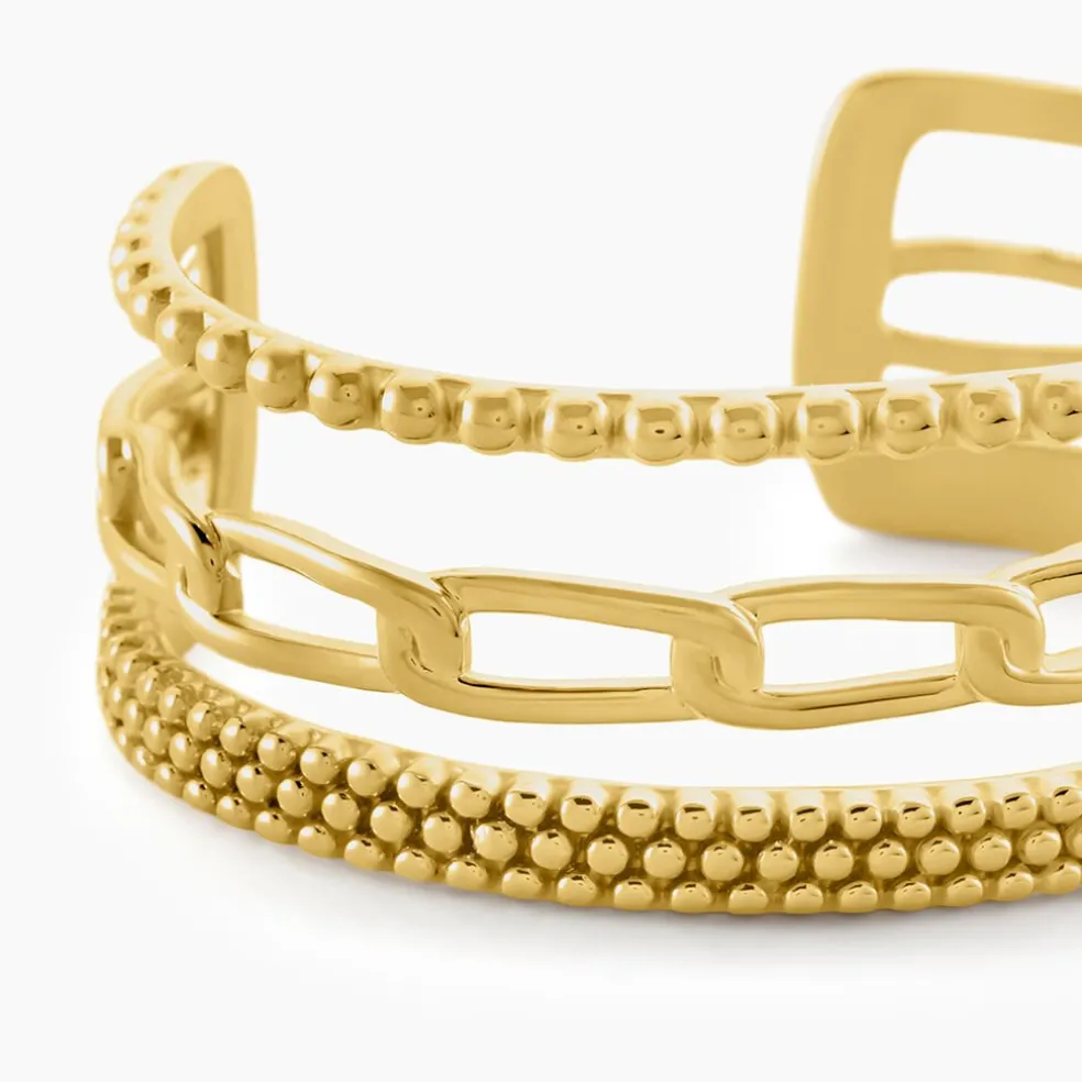 Bracelet Manchette Elain Acier Jaune