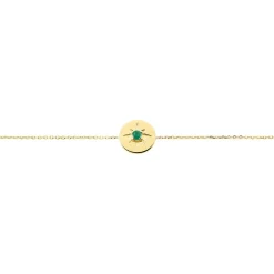 Bracelet Melchior Or Jaune Emeraude