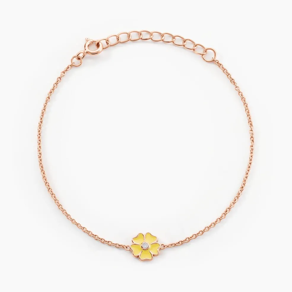Bracelet Mimosa Argent Rose Oxyde De Zirconium