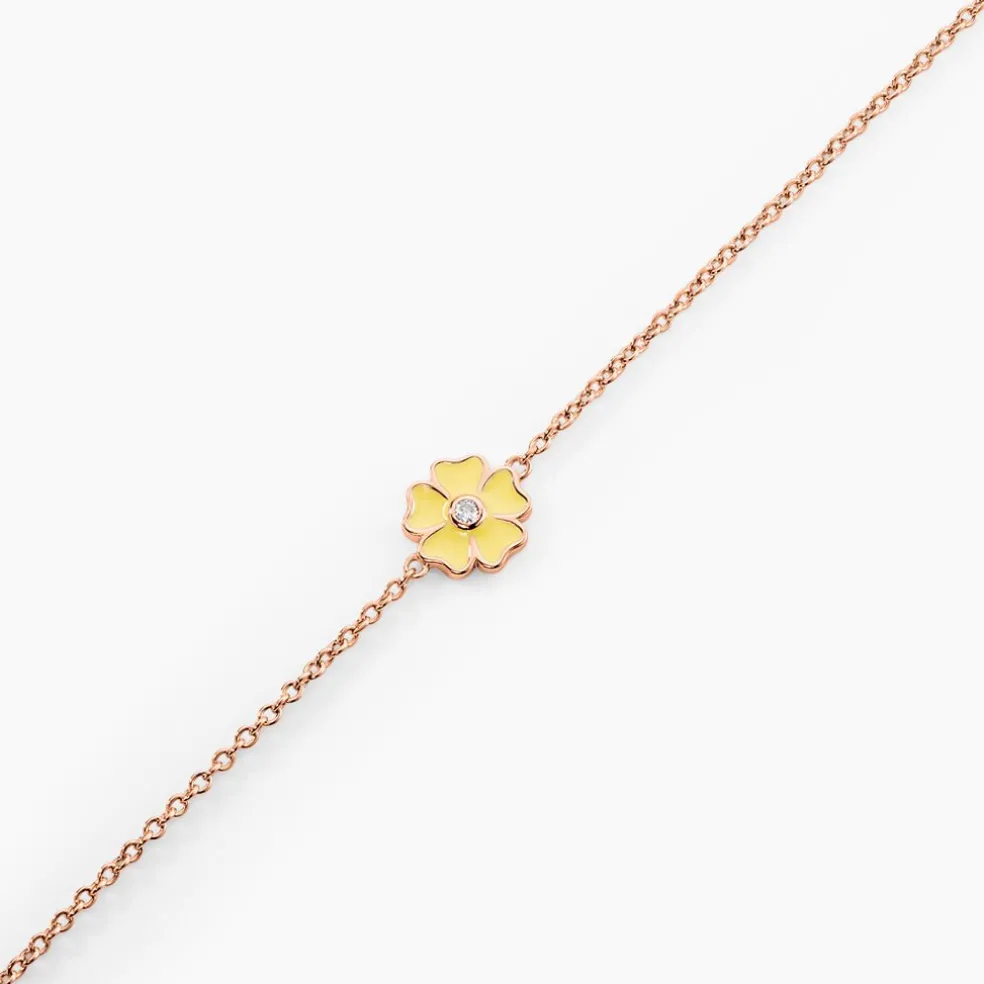 Bracelet Mimosa Argent Rose Oxyde De Zirconium