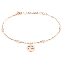 Bracelet Moa Argent Rose Oxyde De Zirconium