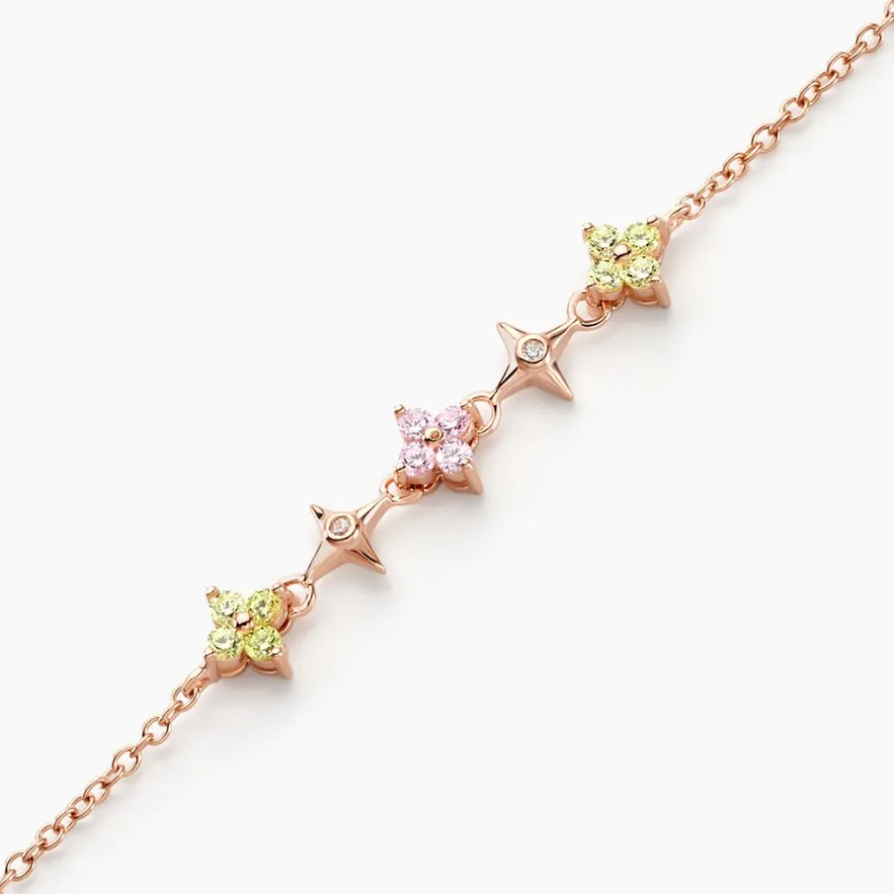 Bracelet Nimbe Argent Rose Oxyde De Zirconium