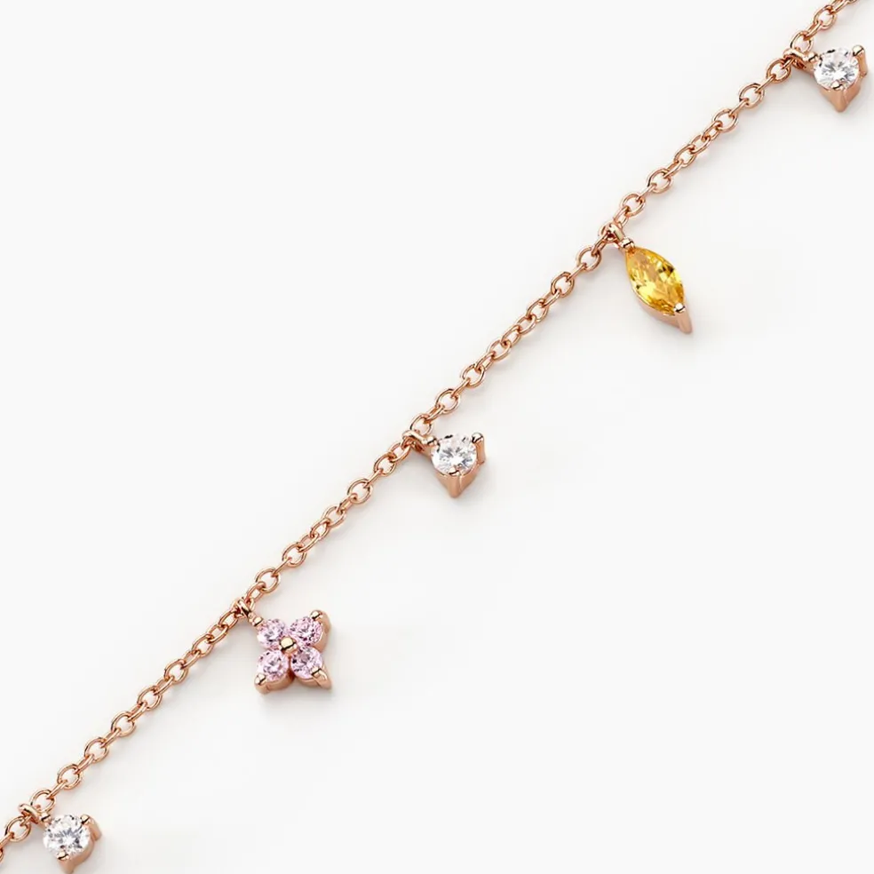 Bracelet Nimbe Argent Rose Oxyde De Zirconium