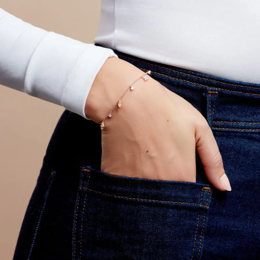 Bracelet Nimbe Argent Rose Oxyde De Zirconium