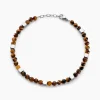 Bracelet Oleg Acier Blanc Oeil De Tigre