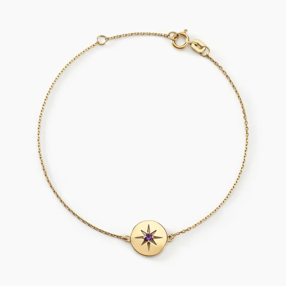 Bracelet Or Jaune Evening Star Amethyste