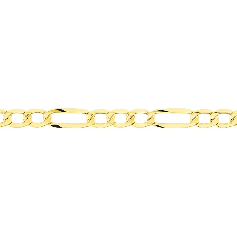 Bracelet Or Jaune Maille Alternée 1/3