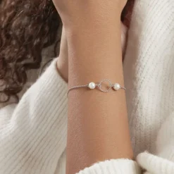 Bracelet Oria Argent Blanc Pierre De Synthese