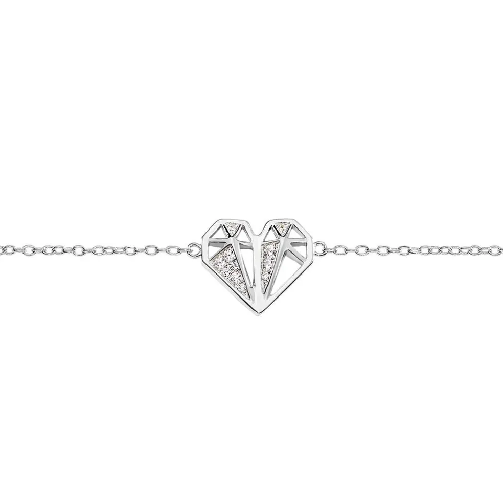 Bracelet Origami Argent Blanc Oxyde De Zirconium