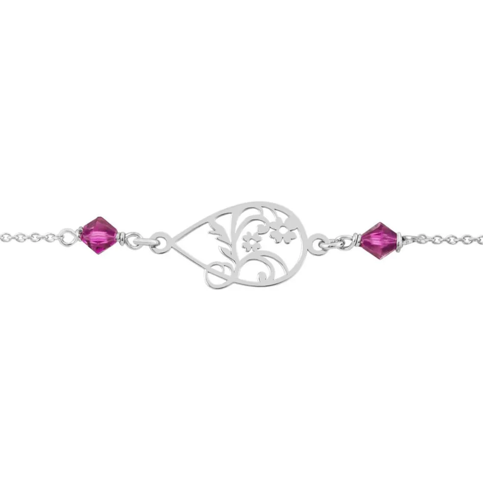 Bracelet Oumoul Argent Blanc Pierre De Synthese