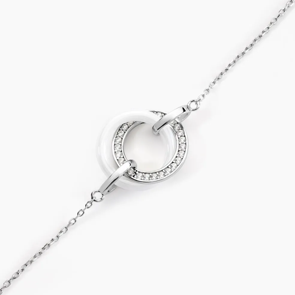 Bracelet Peer Argent Blanc Oxyde De Zirconium