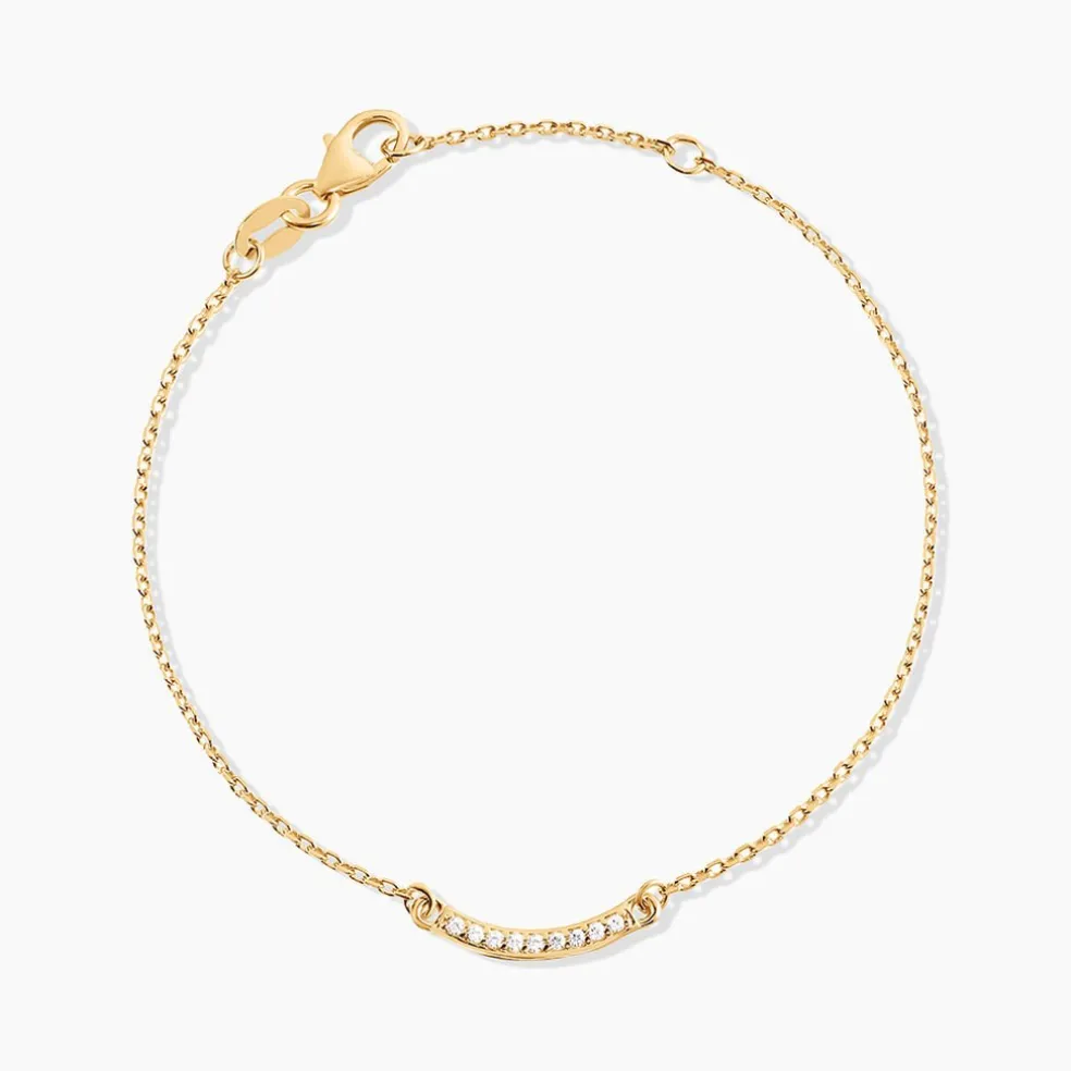 Bracelet Plaqué Or Kumb Oxydes De Zirconium