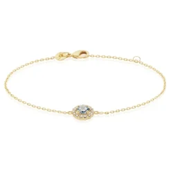 Bracelet Plaqué Or Radbod Pierre Artificielle Oxydes De Zirconium