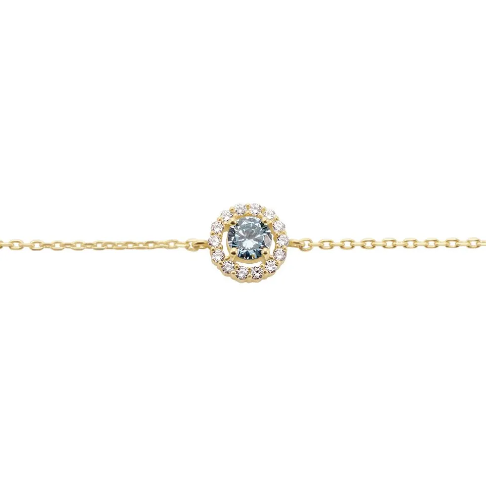 Bracelet Plaqué Or Radbod Pierre Artificielle Oxydes De Zirconium