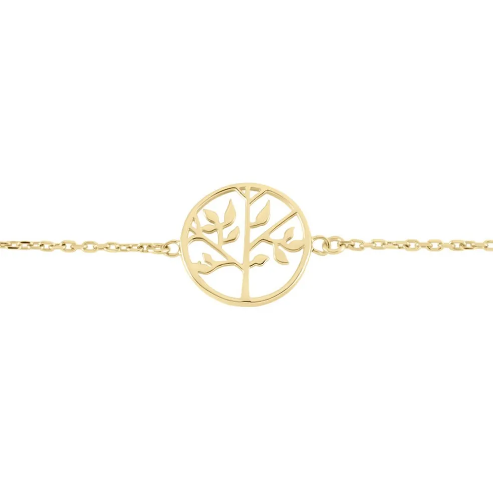 Bracelet Plaque Or Jaune Galvina