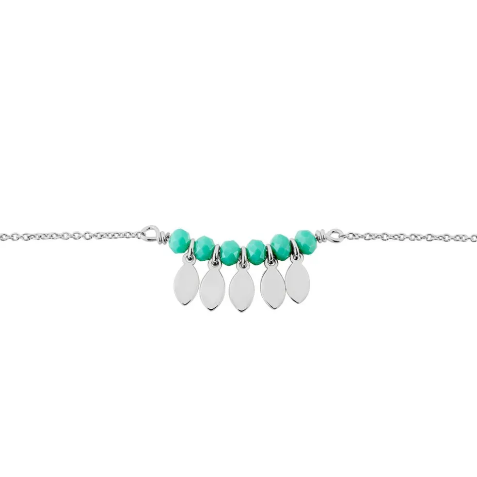Bracelet Polyna Argent Blanc Pierre De Synthese