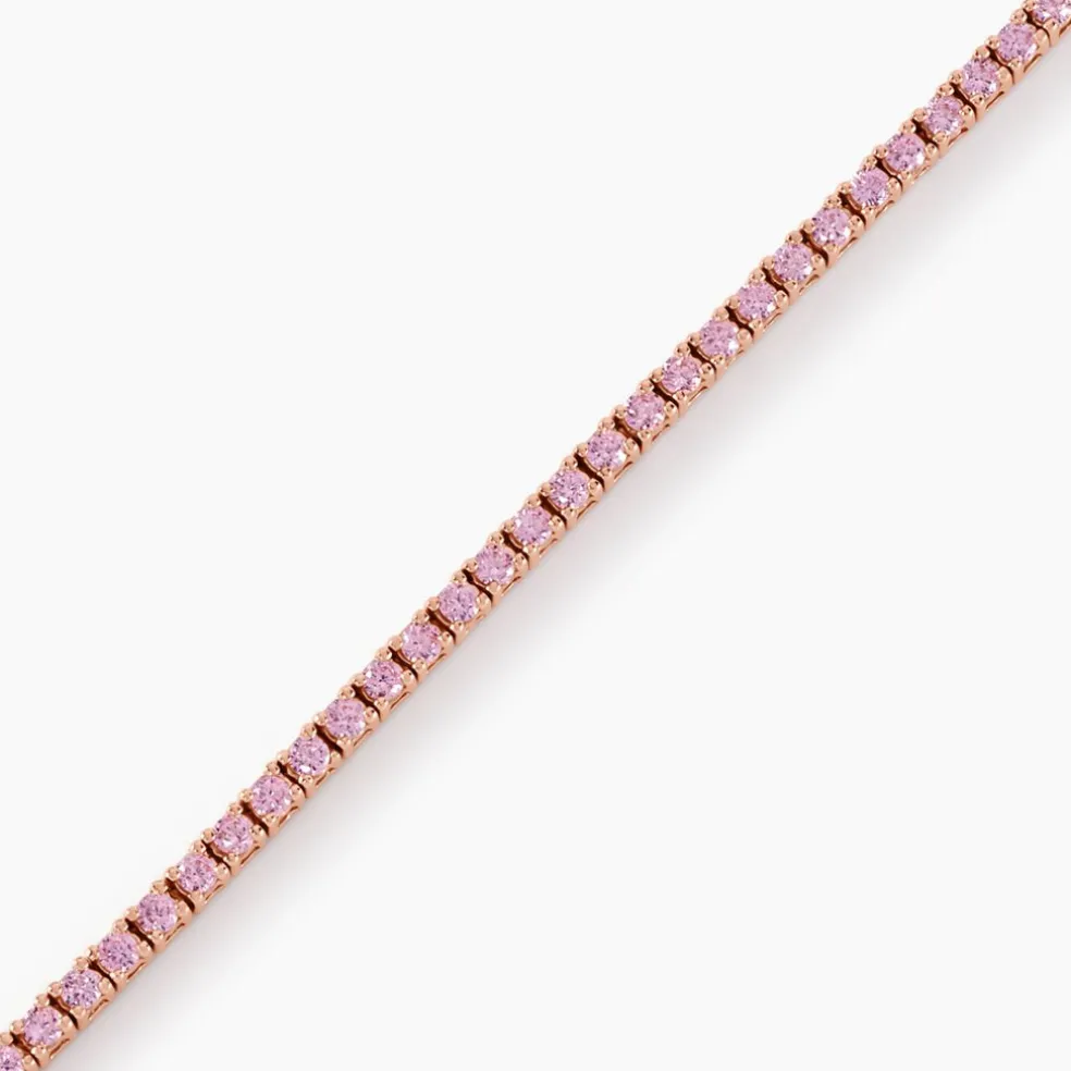 Bracelet Rio Tennis Argent Rose Oxyde De Zirconium