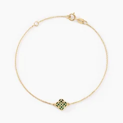 Bracelet Rosalite Or Jaune Malachite