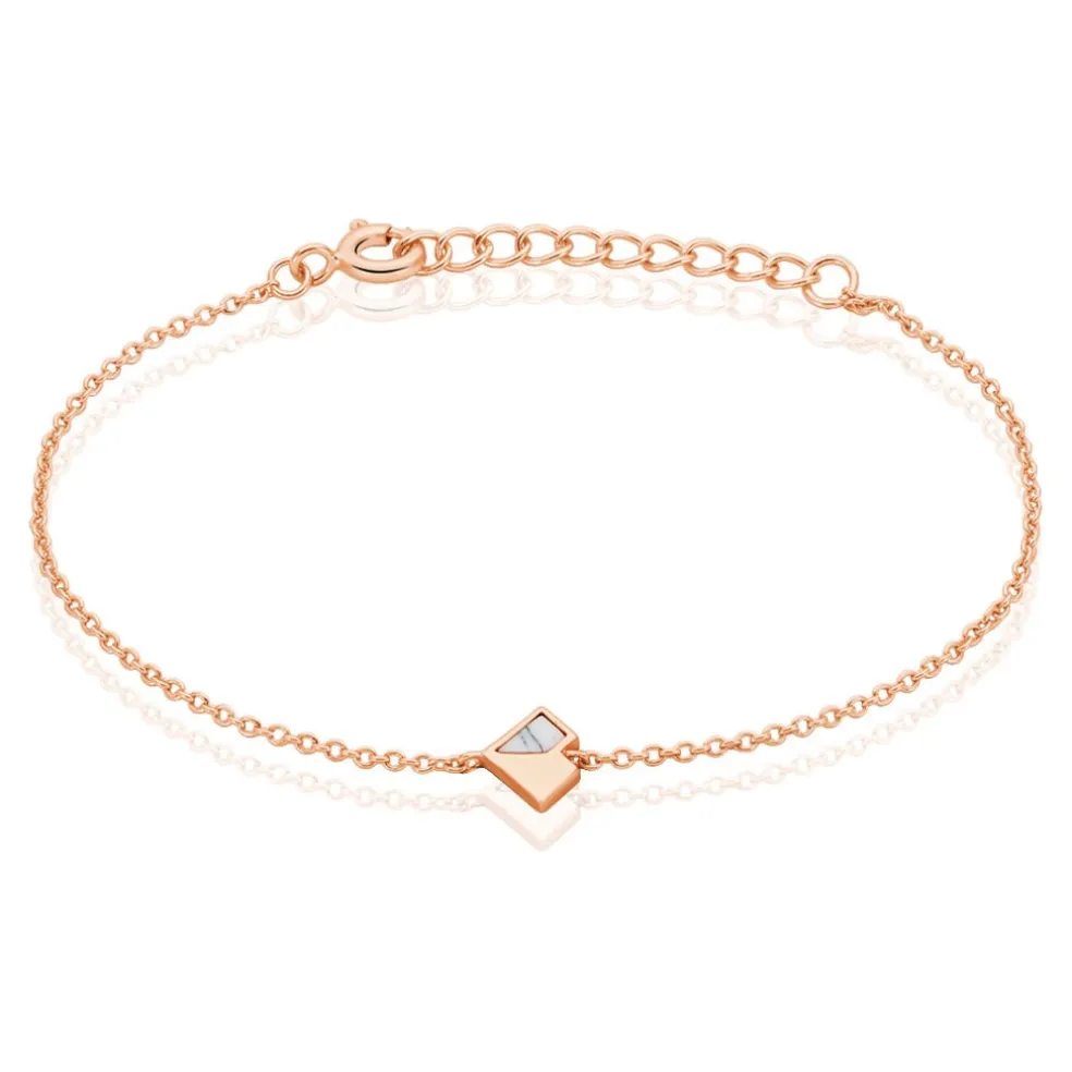 Bracelet Rossana Argent Rose Pierre De Synthese