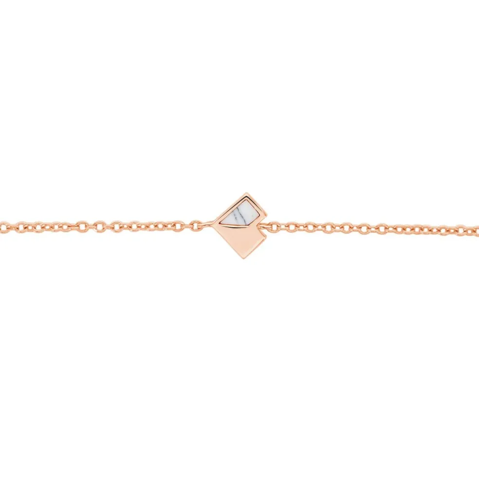 Bracelet Rossana Argent Rose Pierre De Synthese