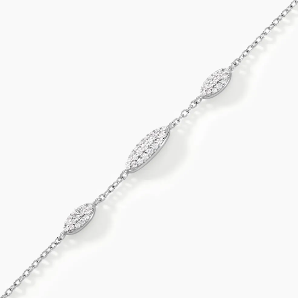 Bracelet Tiwa Argent Blanc Oxyde De Zirconium