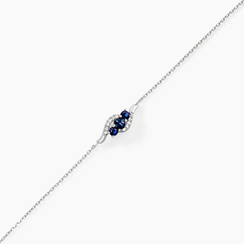 Bracelet Trinitie Or Blanc Saphir Diamant