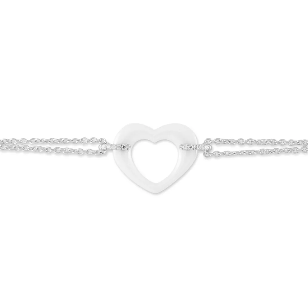 Bracelet Vivianne Argent Blanc Oxyde De Zirconium Et Céramique