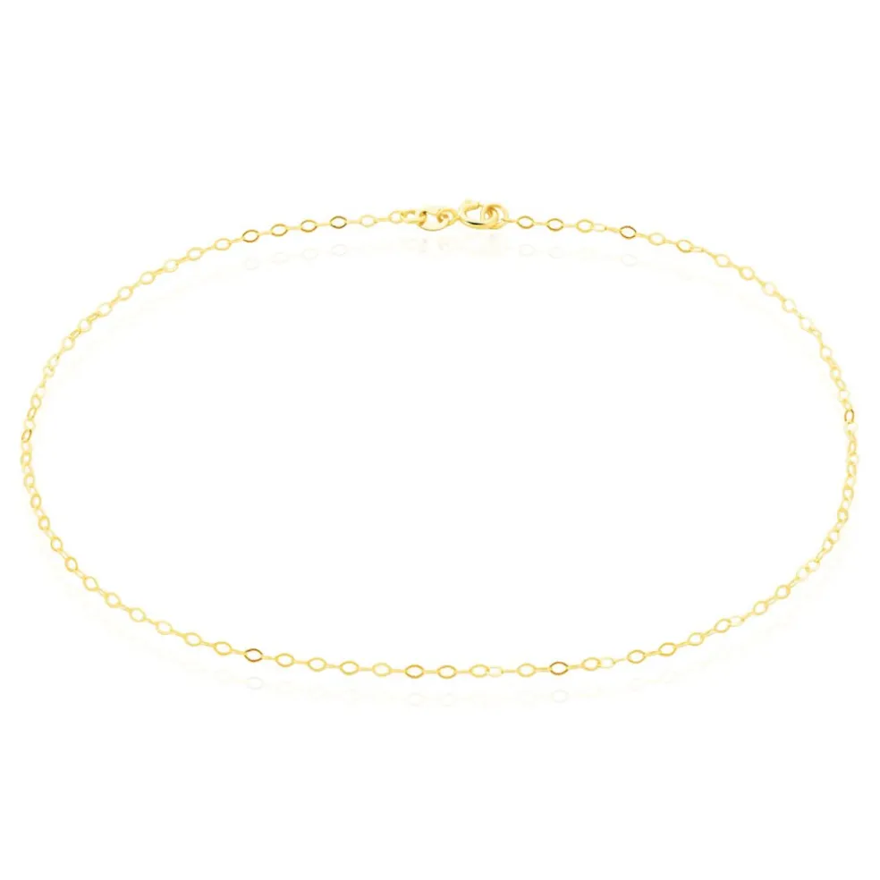 Chaîne De Cheville Maille Forçat Or Jaune