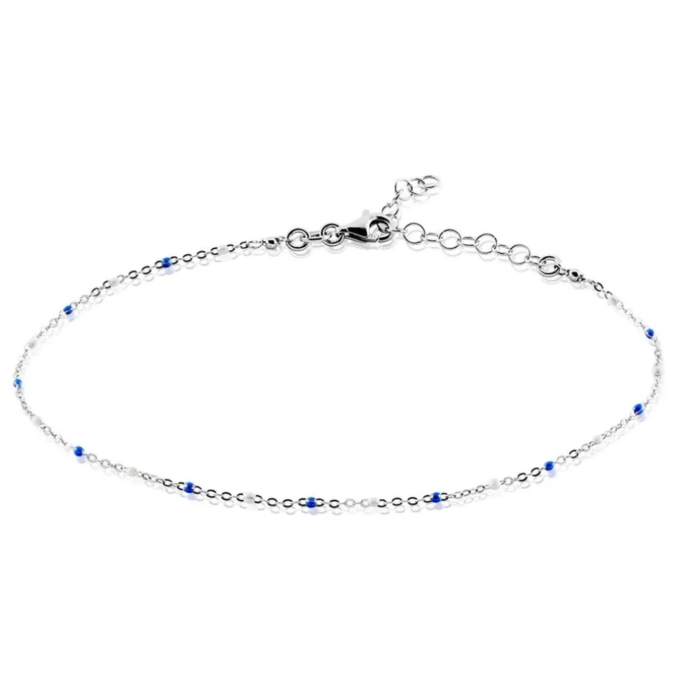 Chaîne De Cheville Sherie Argent Blanc