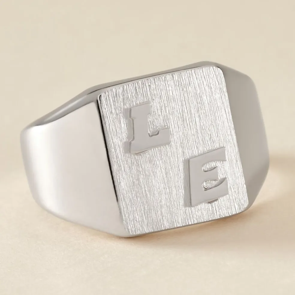 Chevaliere Argent Blanc Gringoire Carree