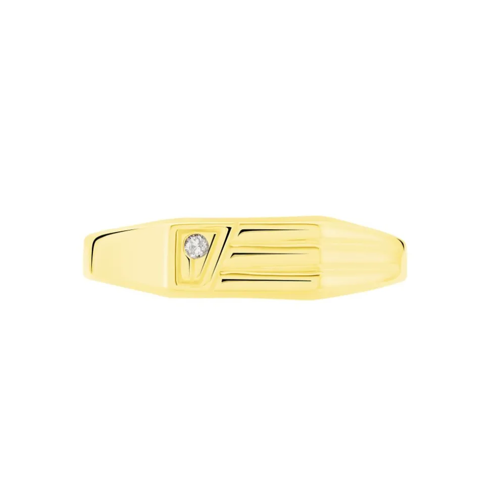 Chevaliere Or Jaune Diomedes Diamant