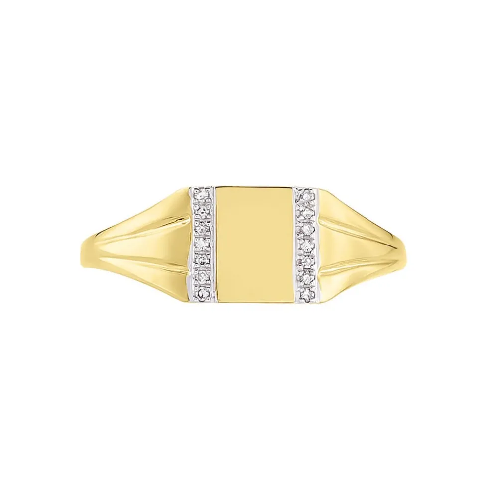 Chevalière Earl Or Jaune Diamant