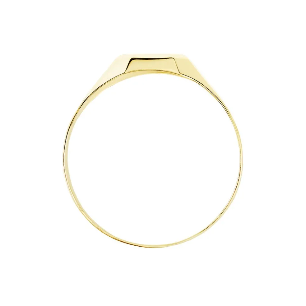 Chevalière Malcolm Carree Or Jaune Oxyde De Zirconium