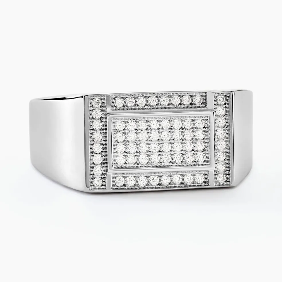 Chevalière Owena Argent Blanc Oxyde De Zirconium
