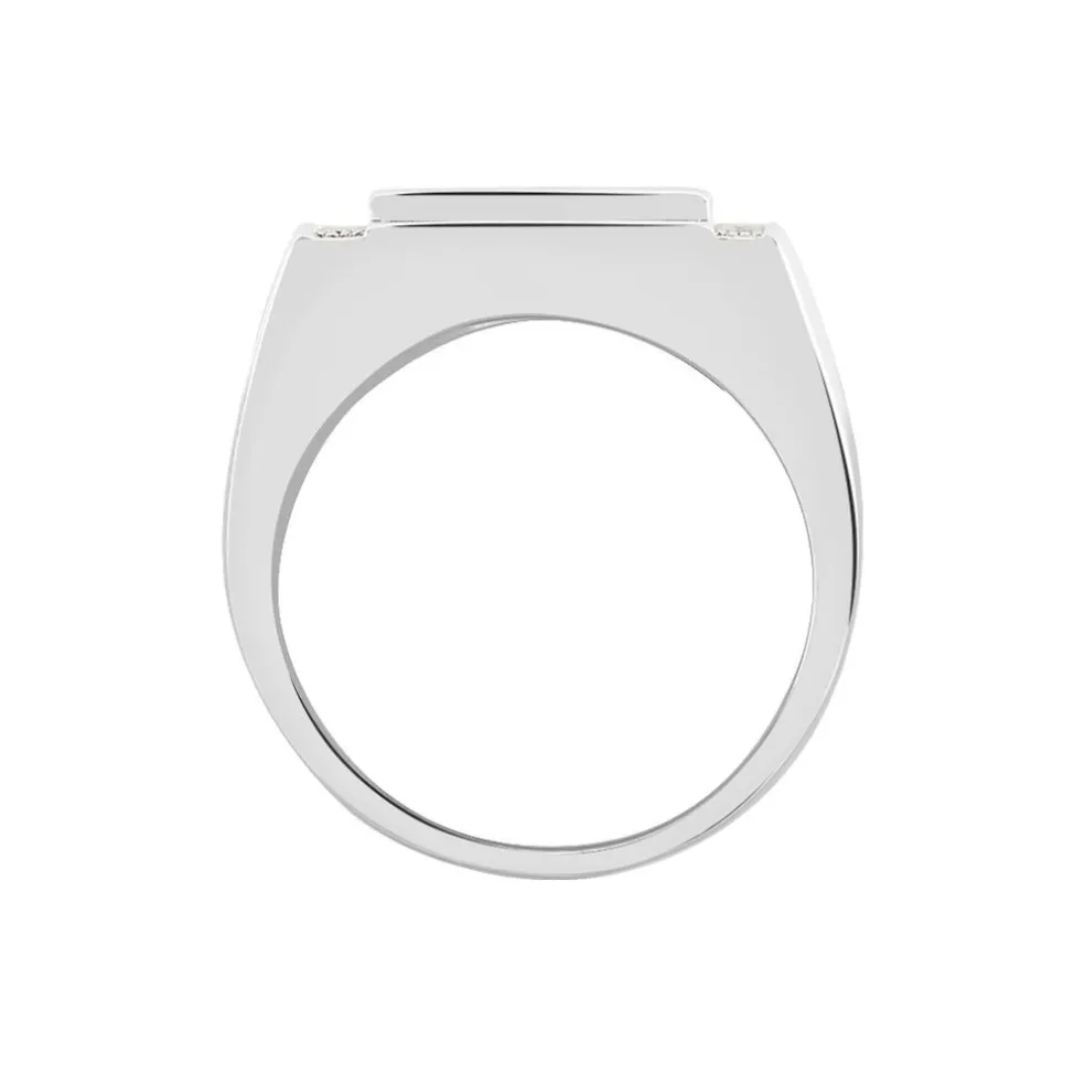 Chevalière Owena Argent Blanc Oxyde De Zirconium