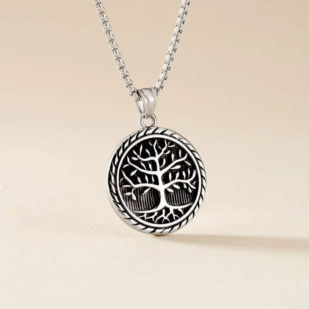 Collier Acier Vieillit Ron
