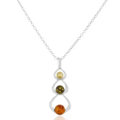 Collier Agneta Argent Blanc Ambre