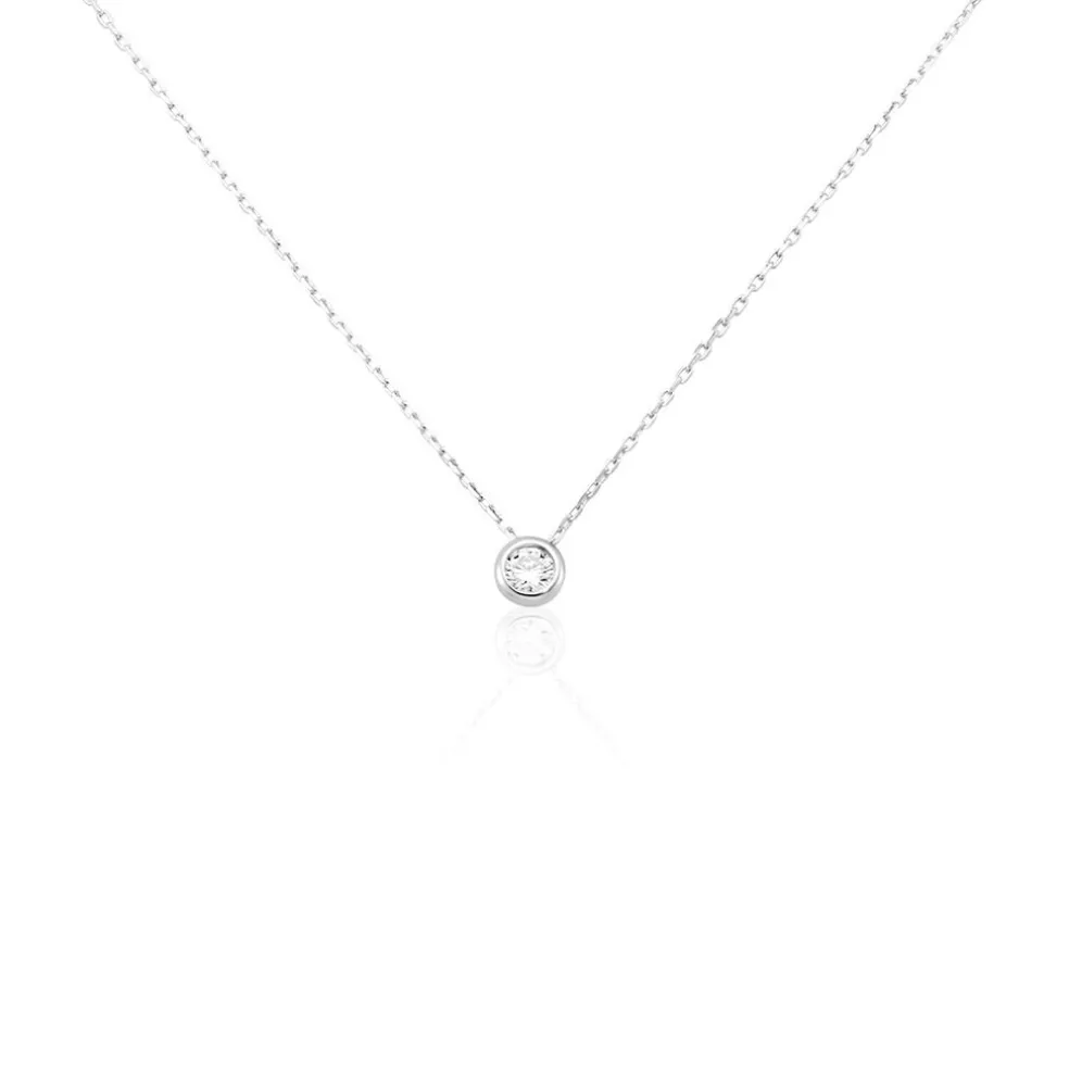 Collier Agota Or Blanc Diamant