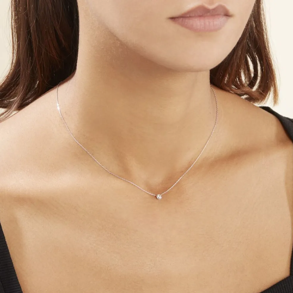 Collier Agota Or Blanc Diamant