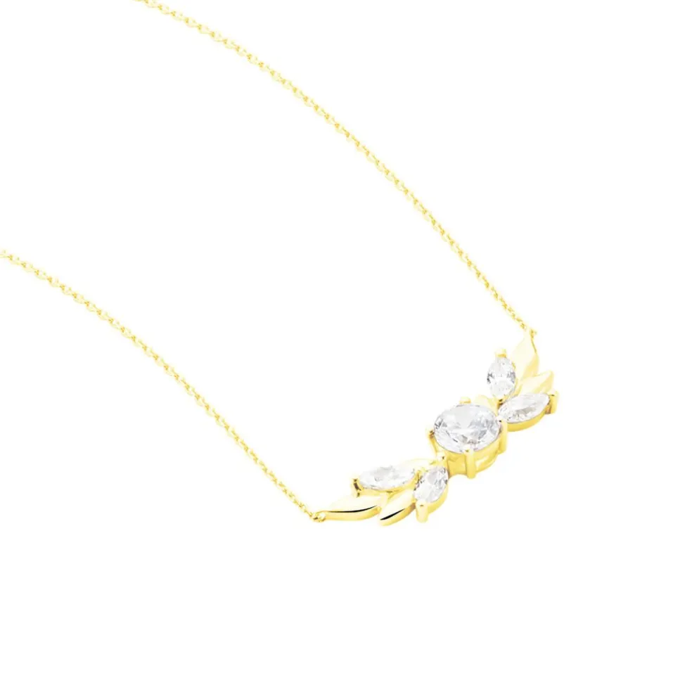 Collier Alexine Or Jaune Oxyde De Zirconium