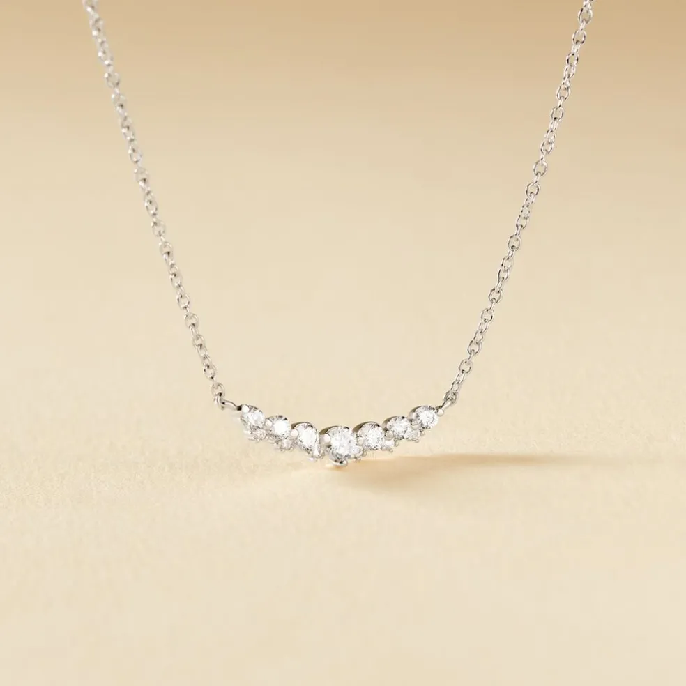 Collier Aliah Argent Blanc Oxyde De Zirconium