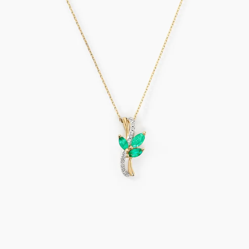 Collier Angie Or Jaune Emeraude Diamant