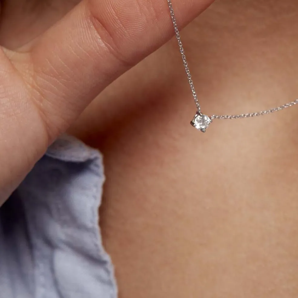 Collier Aphrodite Or Blanc Diamant