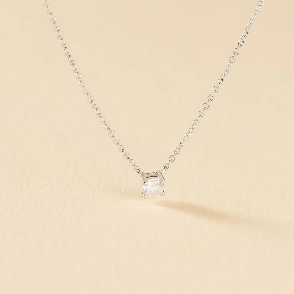 Collier Aphrodite Or Blanc Diamant