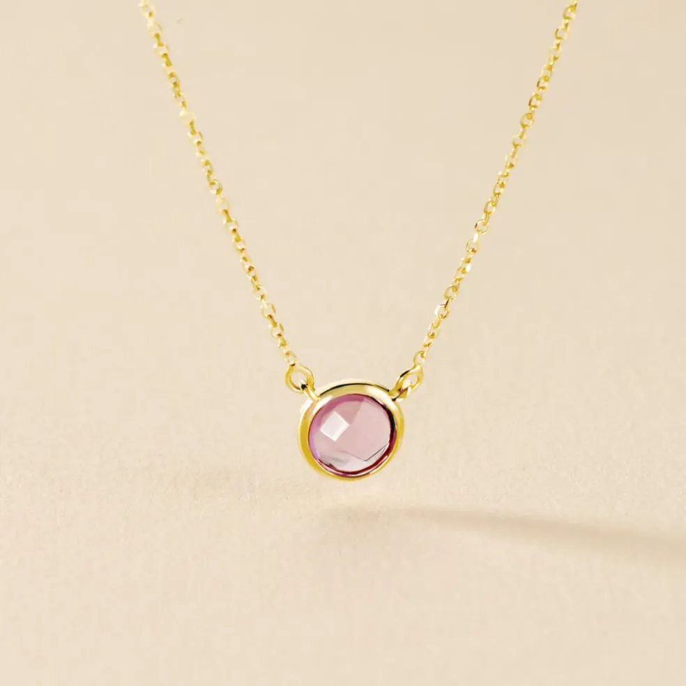 Collier Arenale Or Jaune Amethyste